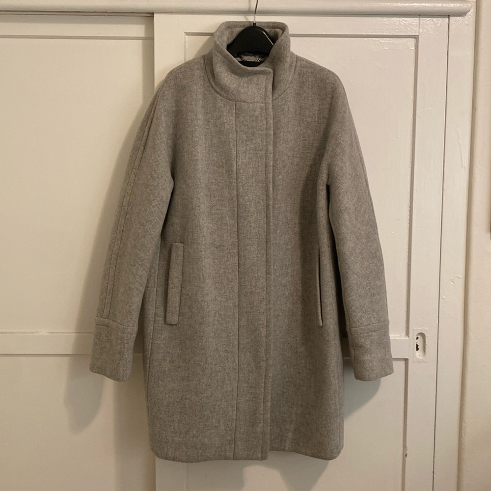 J.crew Grey Coat in Stadium Cloth